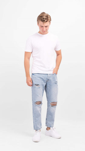 Avi Beam Crop Damage - Blue Denim - Only & Sons - Blue