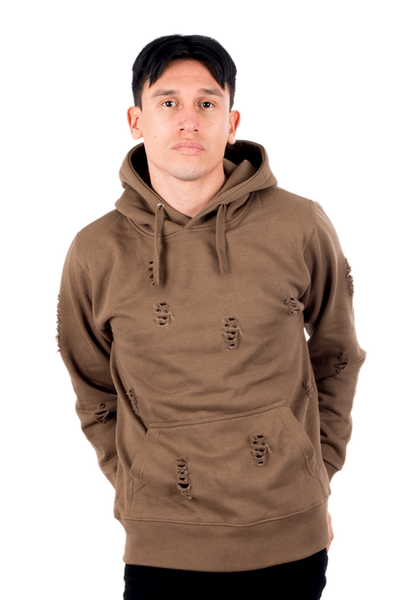 Ripped hoody - Army Green - TeeShoppen - Green 7