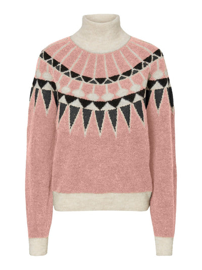 Celeste Fairisle Sweater - Misty Rose - Vero Moda - Pink 2