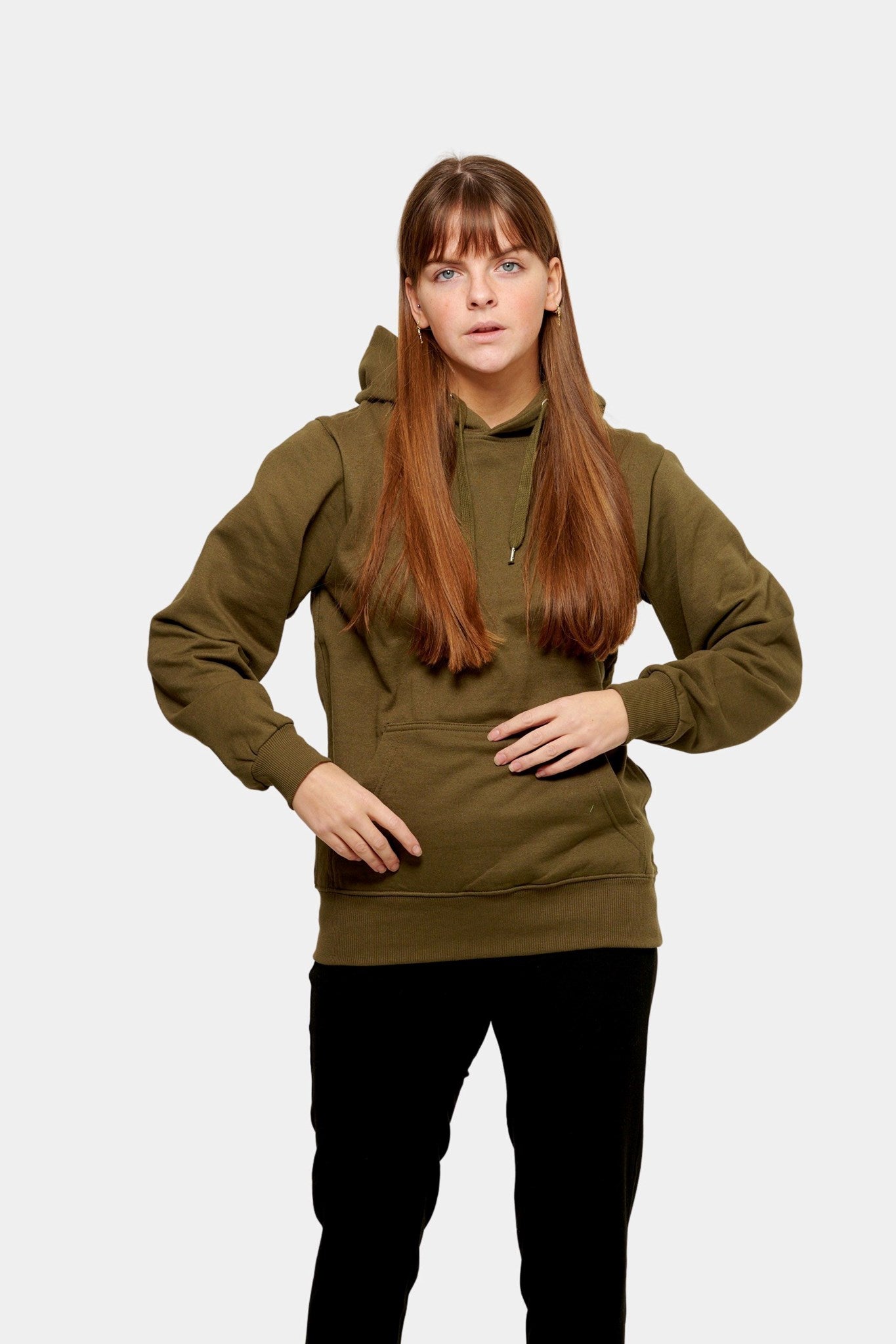 Boyfriend Hoodie - Olive - TeeShoppen - Green 3