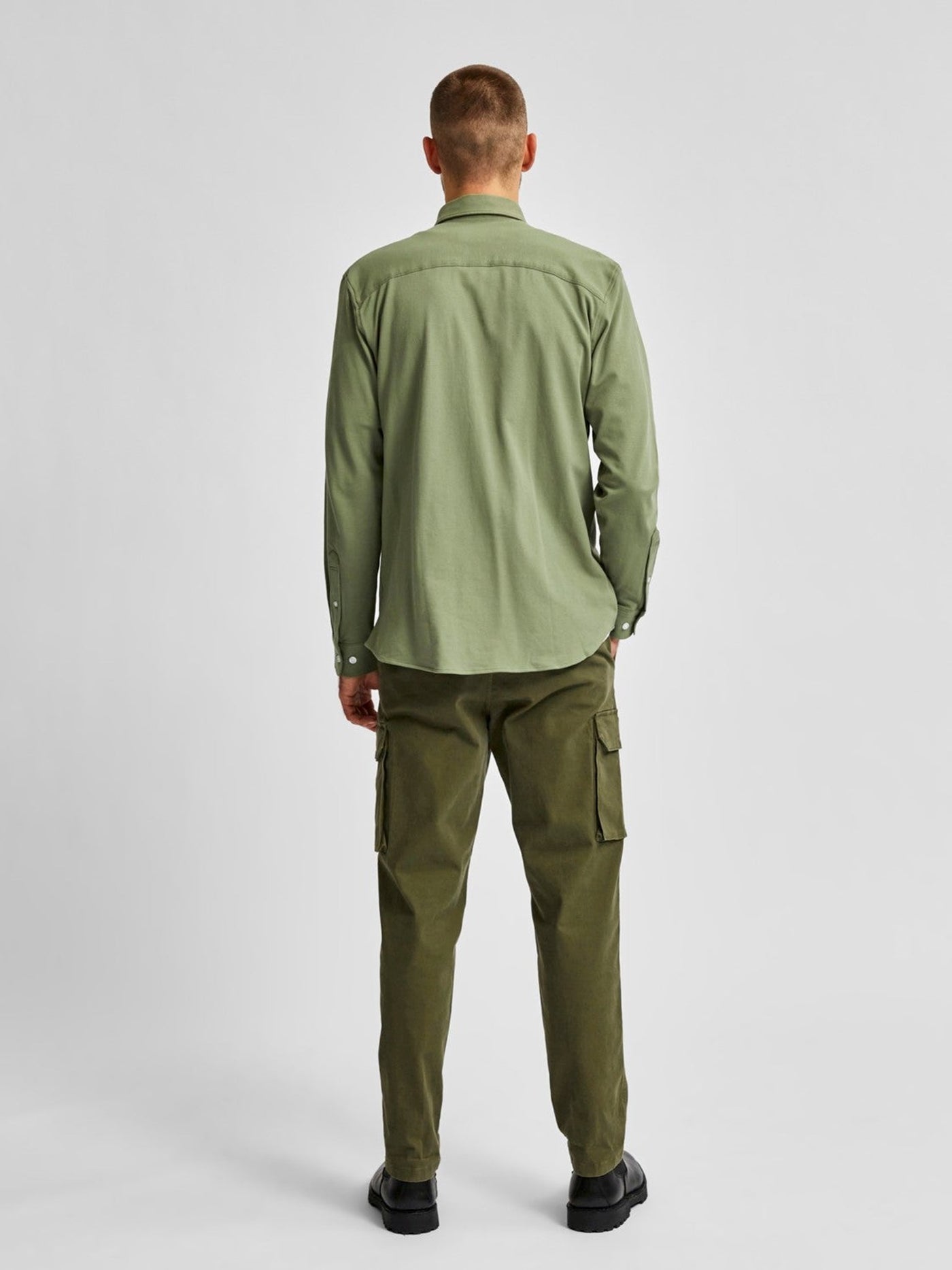 Slim fit shirt in organic cotton - Green - Selected Homme - Green 2