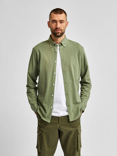 Slim fit shirt in organic cotton - Green - Selected Homme - Green