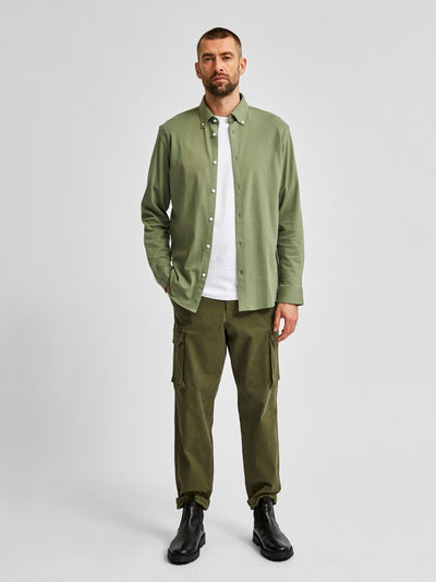 Slim fit shirt in organic cotton - Green - Selected Homme - Green 4