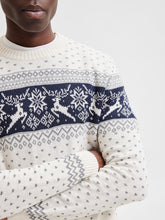 Afbeelding in Gallery-weergave laden, Deer Knit Crew Neck - Hvid - Selected Homme - White 2
