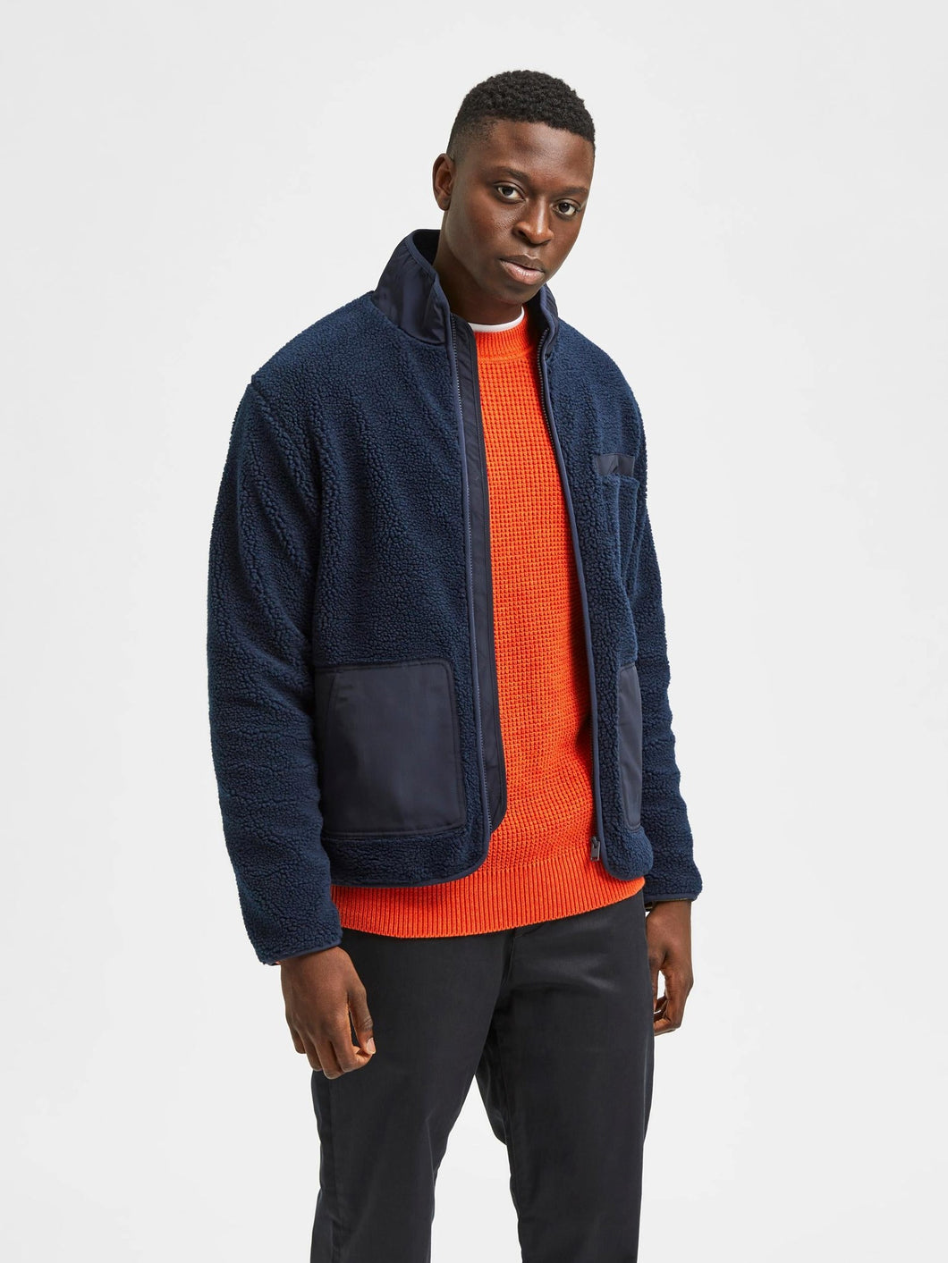 Sterling Fleece Jacket - Sky Captain - Selected Homme - Blue