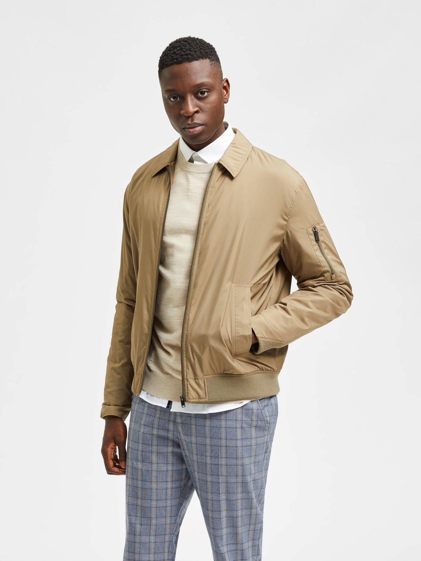 Royce Short Jacket - Brindle - Selected Homme - Khaki