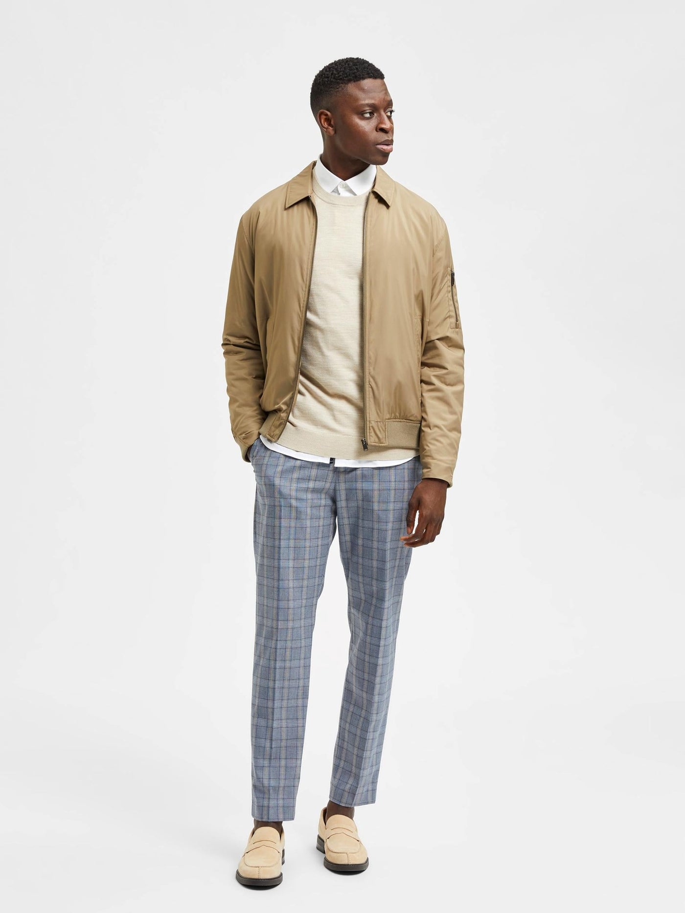 Royce Short Jacket - Brindle - Selected Homme - Khaki 3