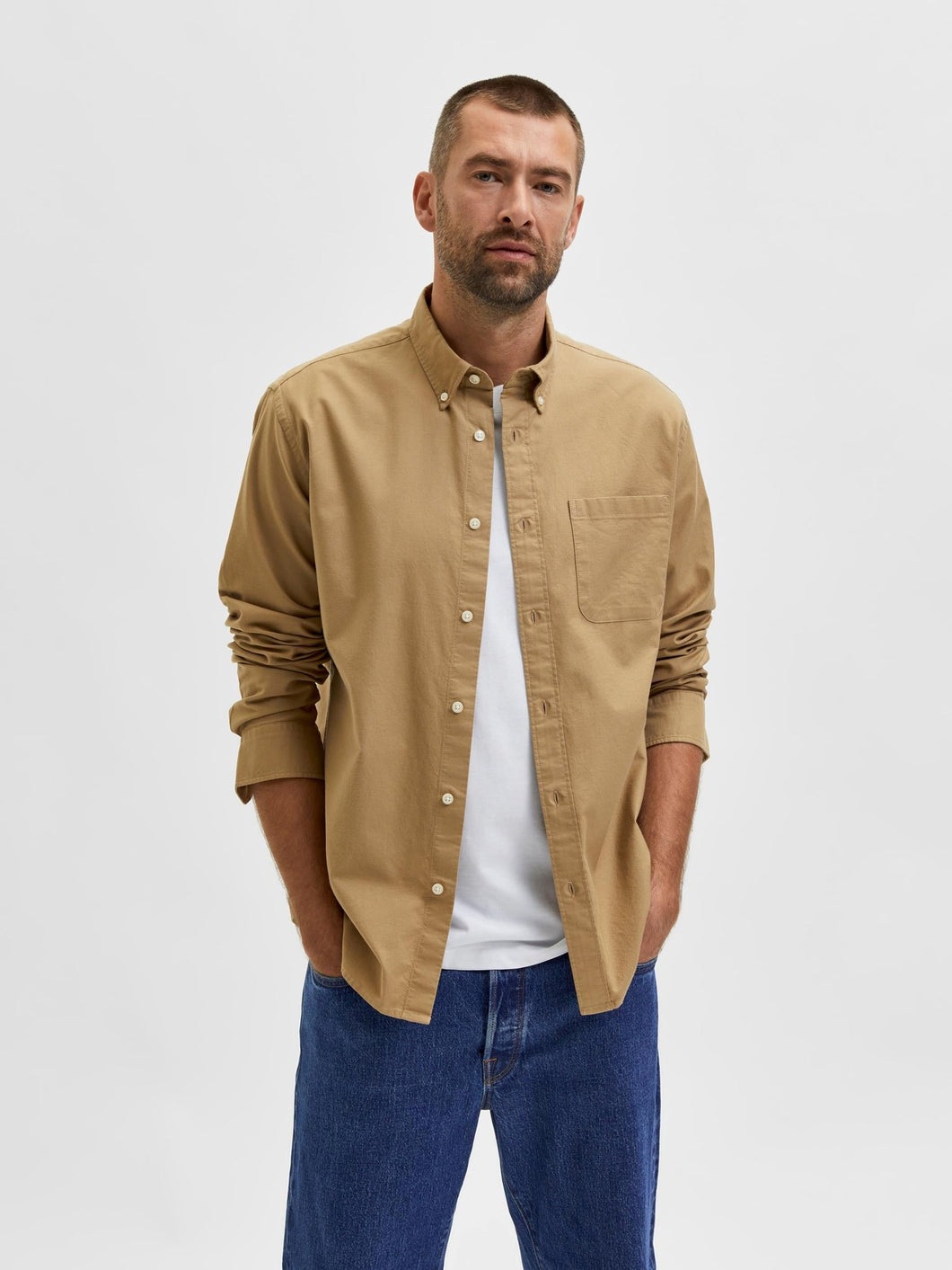 Rick Flex Shirt - Ermine - Selected Homme - Khaki