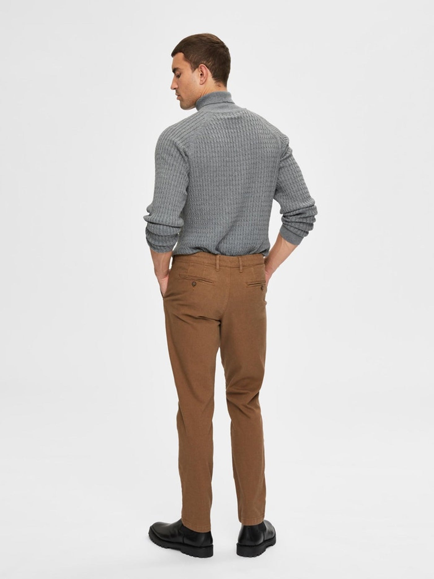 Miles Flex Structure - Otter (slim) - Selected Homme - Brown 4