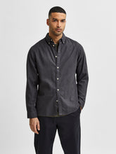 Cargar imagen en el visor de la galería, Slim Flannel Shirt - Black Melange - Selected Homme - Black
