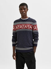 Load image into Gallery viewer, Deer Knit Crew Neck - Maritime Blue - Selected Homme - Blue
