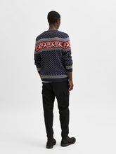 Load image into Gallery viewer, Deer Knit Crew Neck - Maritime Blue - Selected Homme - Blue 5
