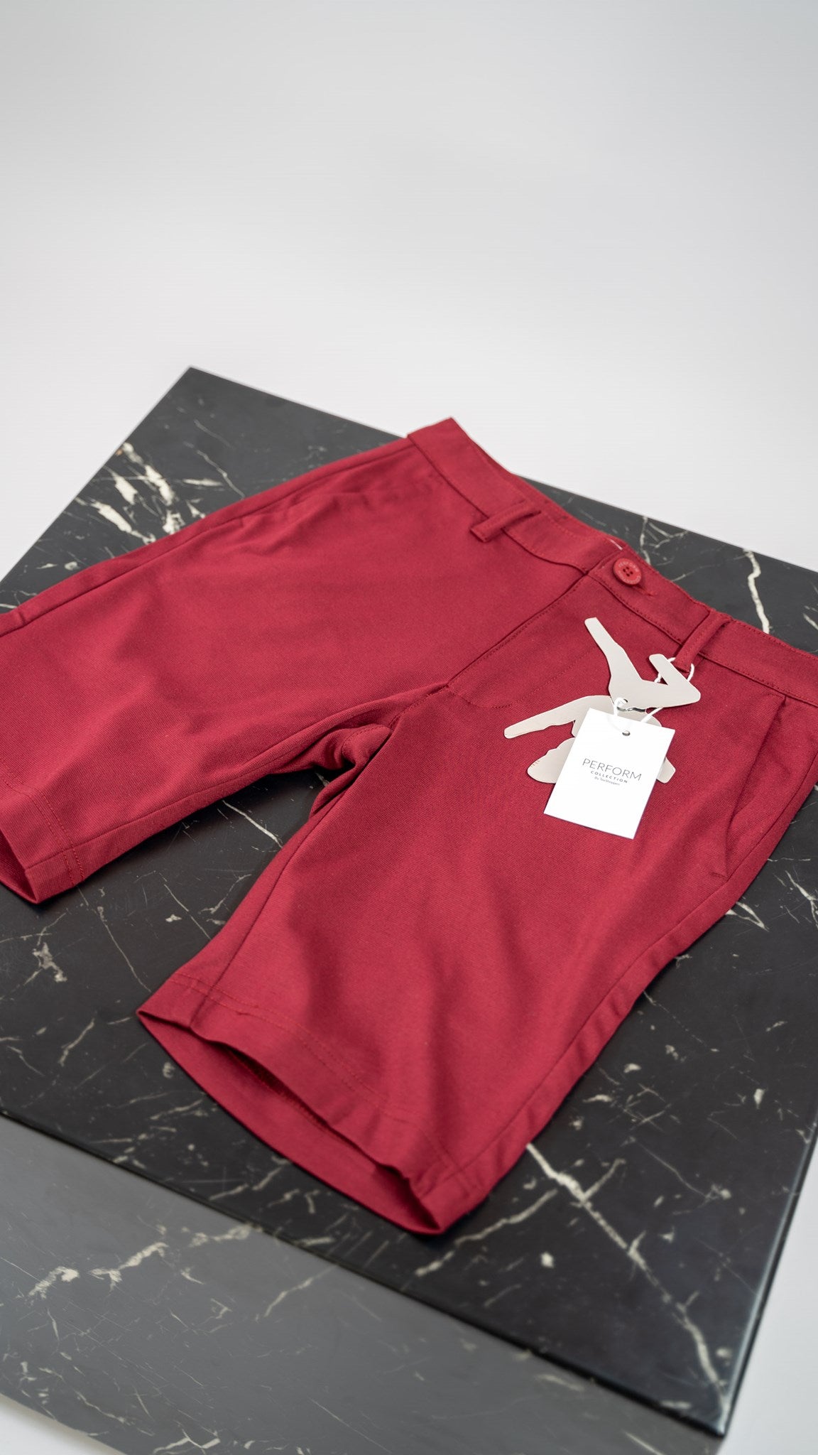 Performance Shorts - Burgundy - TeeShoppen - Red 2