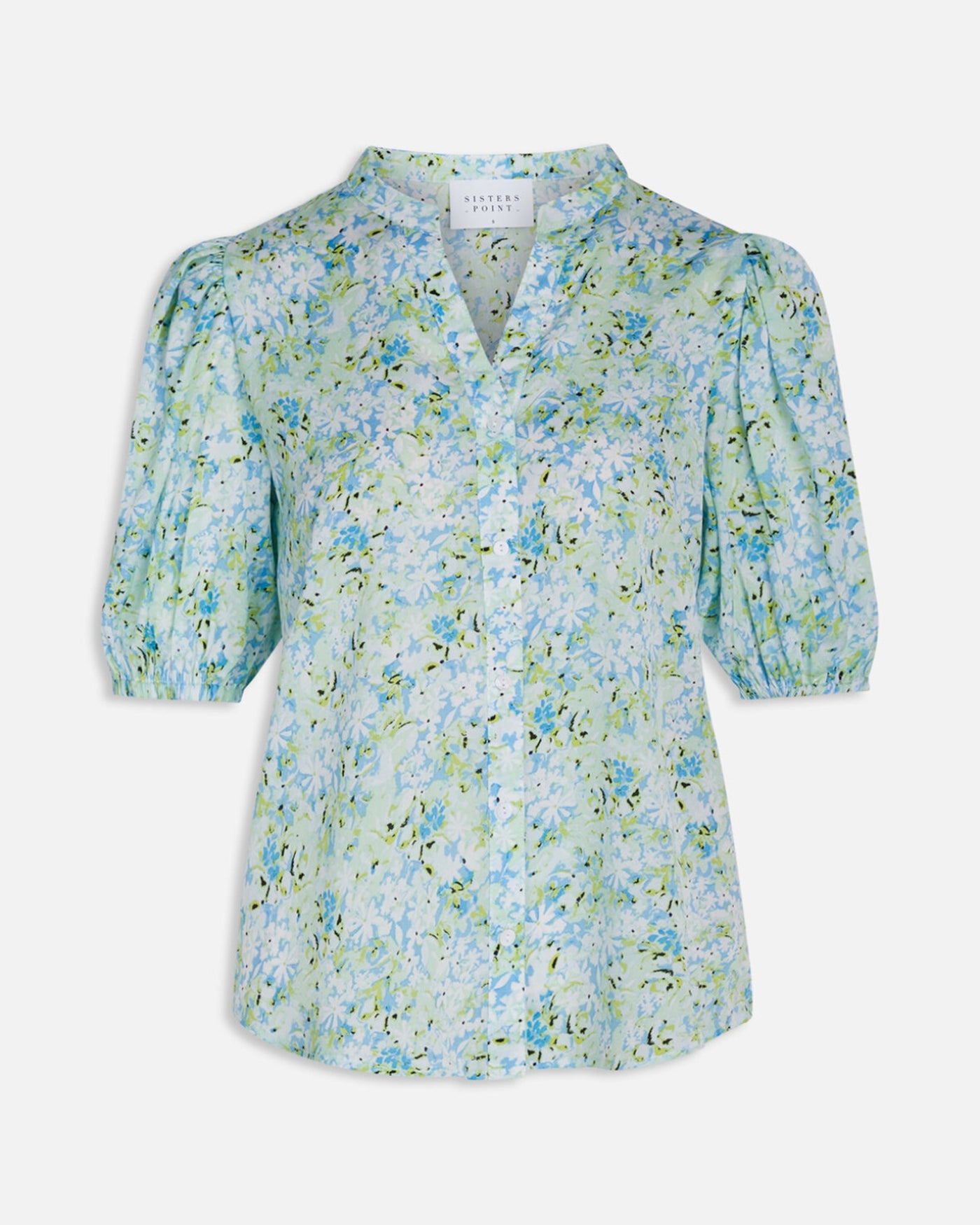 Varia Blouse - Blue/Green Flower - Sisters Point - Blue 3