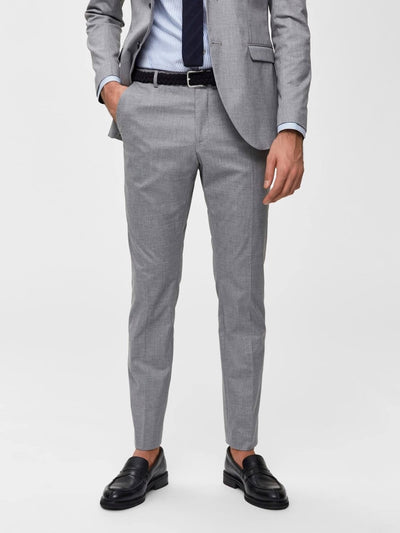 Slim fit suit pants - Light Gray - Selected Homme - Grey