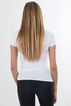 Load image into Gallery viewer, Slim Vneck basic T-shirt - White - TeeShoppen - White 4
