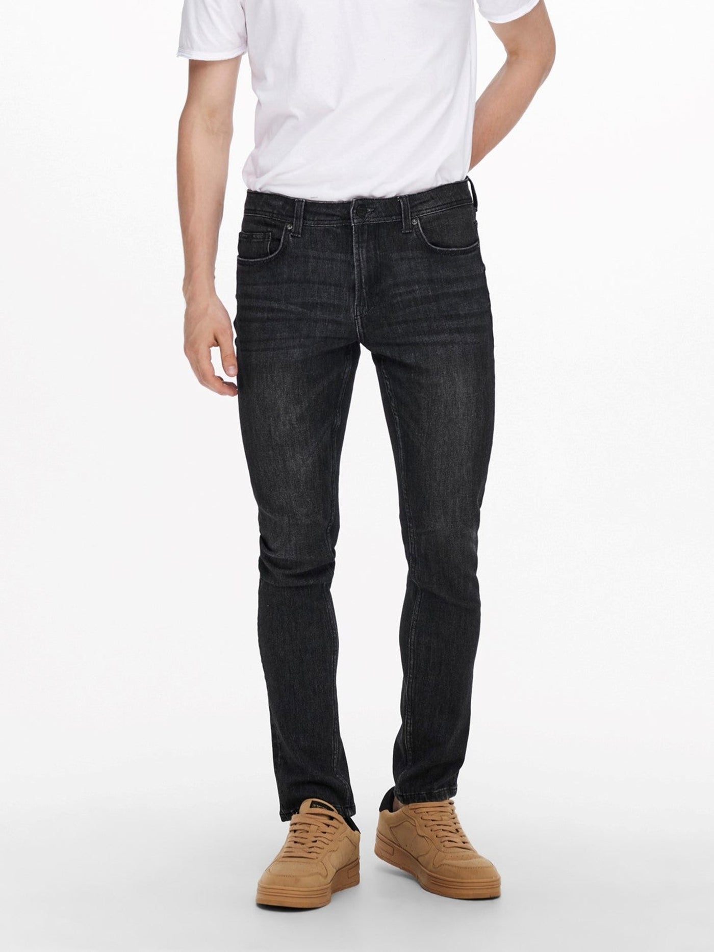 Loom Life Slim Jeans - Black Denim - Only & Sons - Black