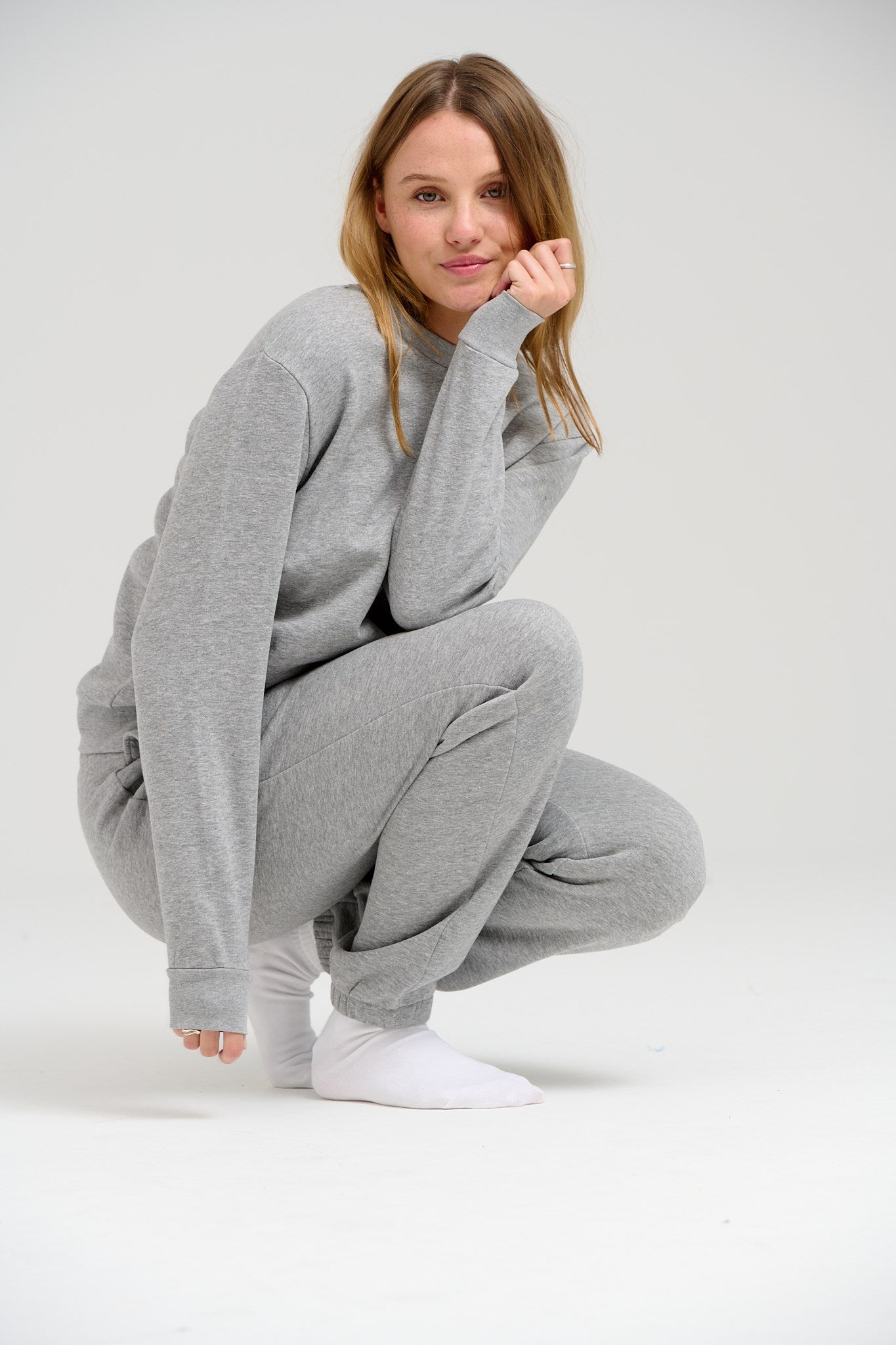 Basic Sweatpants - Light Grey Melange - TeeShoppen - Grey 3