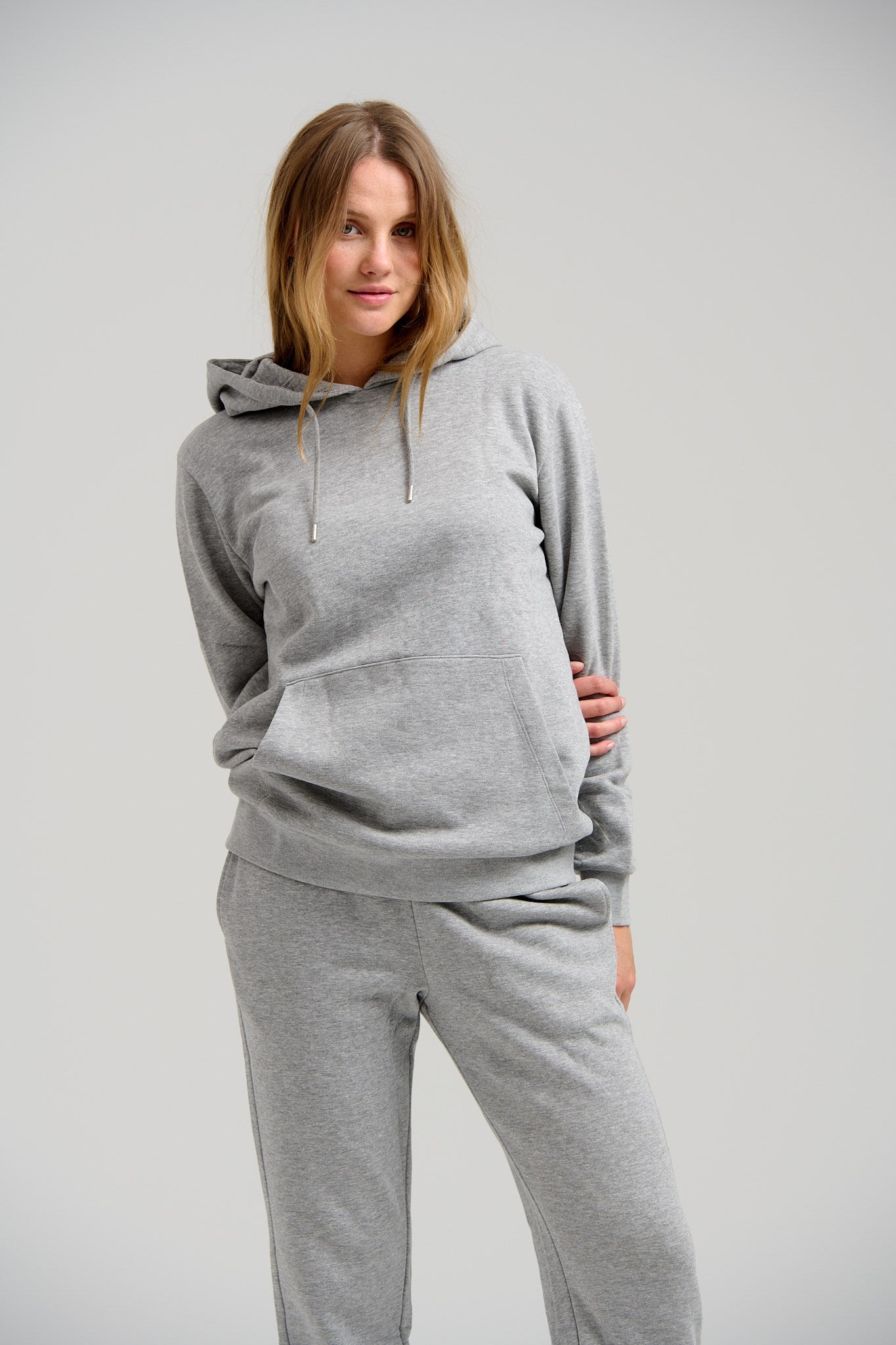 Basic Hoodie Sweat - Light Grey Melange - TeeShoppen - Grey