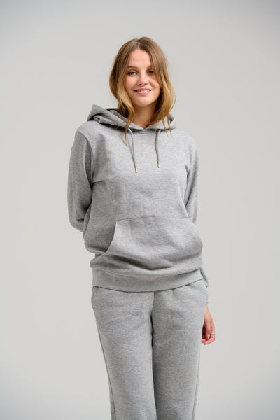 Basic Hoodie Sweat - Light Grey Melange - TeeShoppen - Grey 3