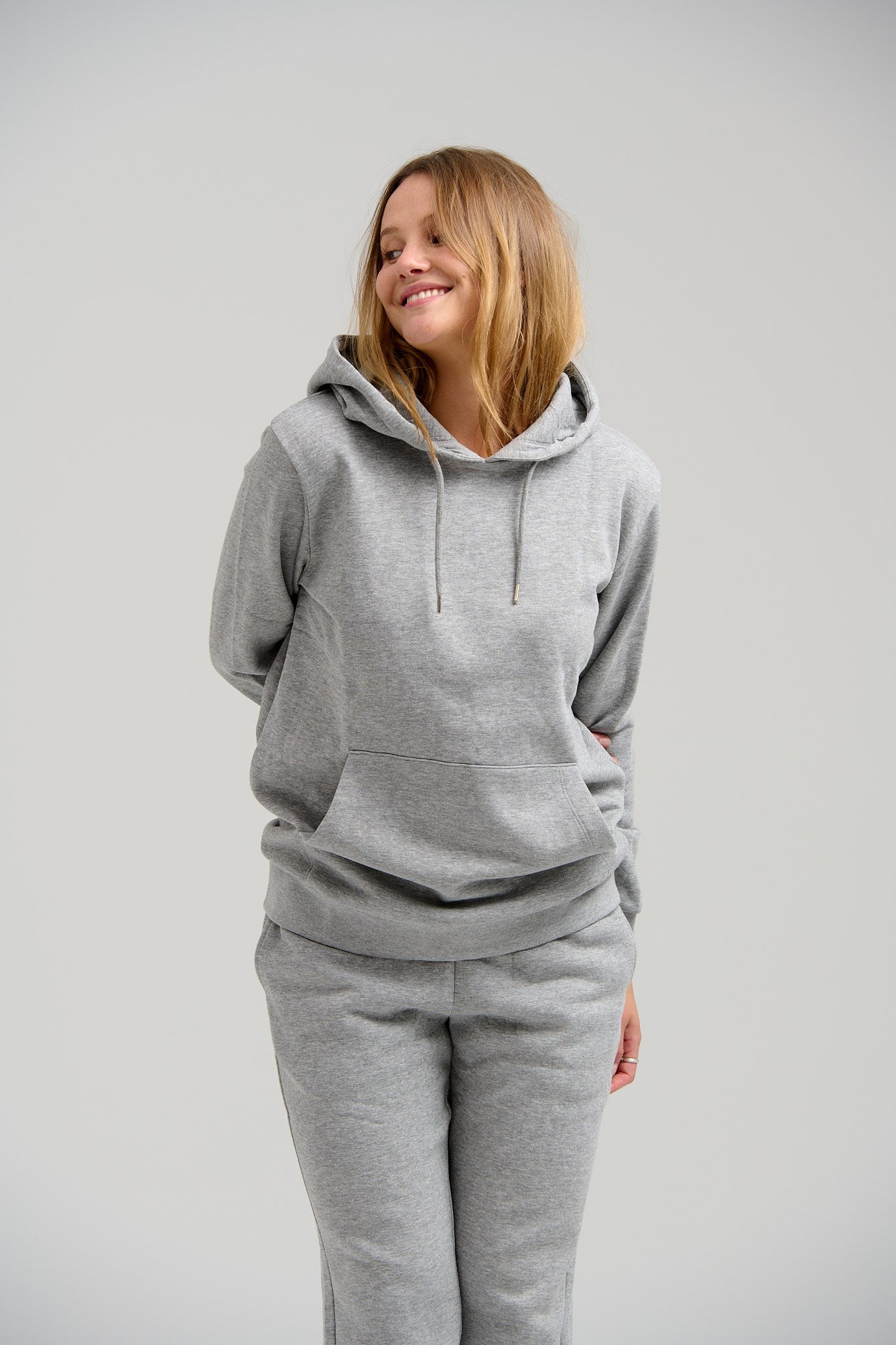 Basic Hoodie Sweat - Light Grey Melange - TeeShoppen - Grey 4