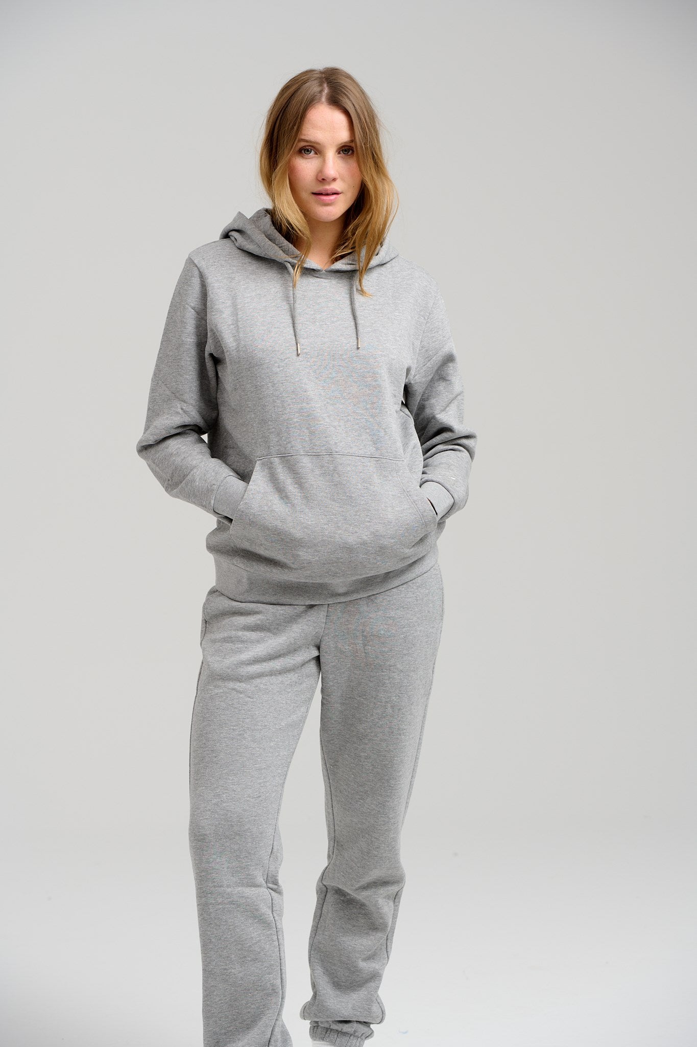 Basic Hoodie Sweat - Light Grey Melange - TeeShoppen - Grey 5