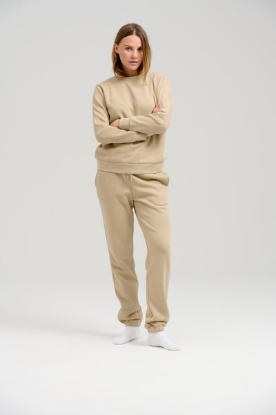 Basic Sweatpants - Dark Beige - TeeShoppen - Khaki 3