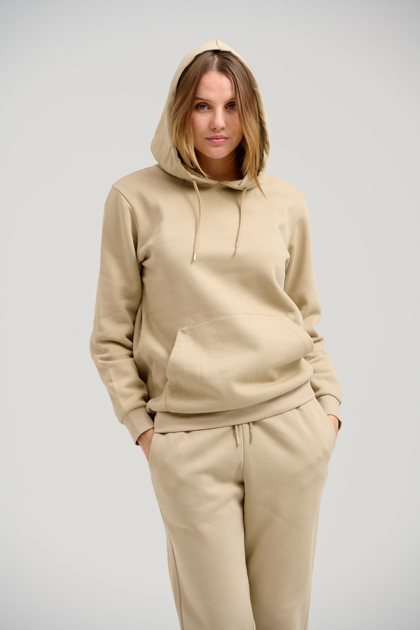 Basic Hoodie Sweat - Dark Beige - TeeShoppen - Khaki