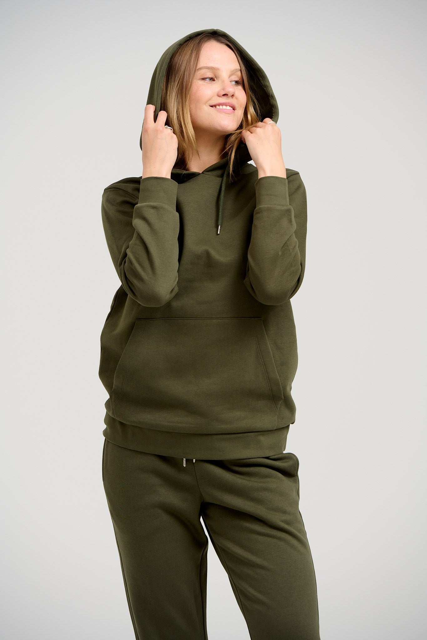 Basic Hoodie Sweat - Dark Green - TeeShoppen - Green