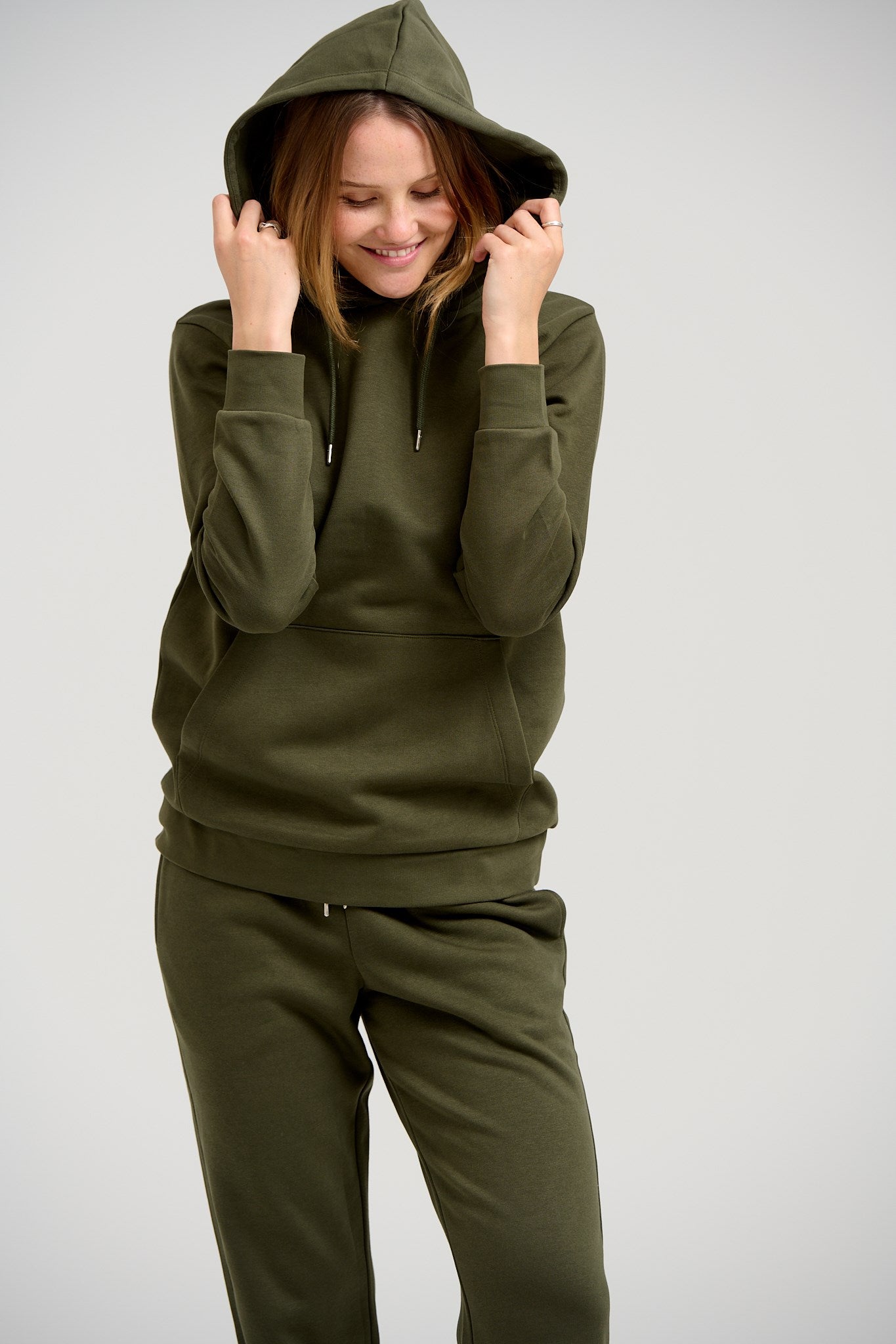 Basic Hoodie Sweat - Dark Green - TeeShoppen - Green 2