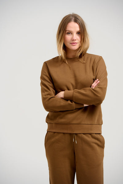 Basic Crewneck Sweat - Brown - TeeShoppen - Brown 2