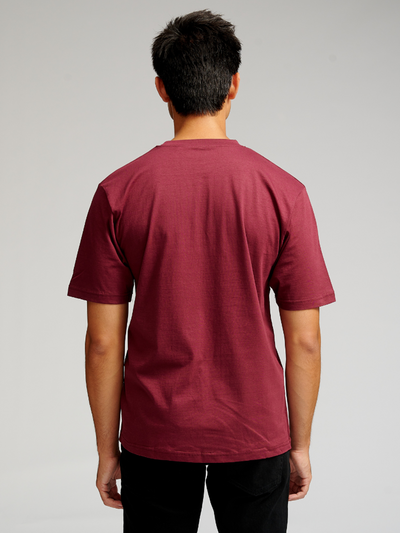 Oversized T-shirt - Burgundy - TeeShoppen - Red 4