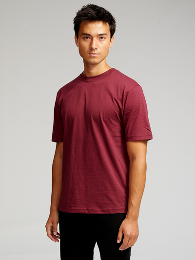 Oversized T-shirt - Burgundy - TeeShoppen - Red 3