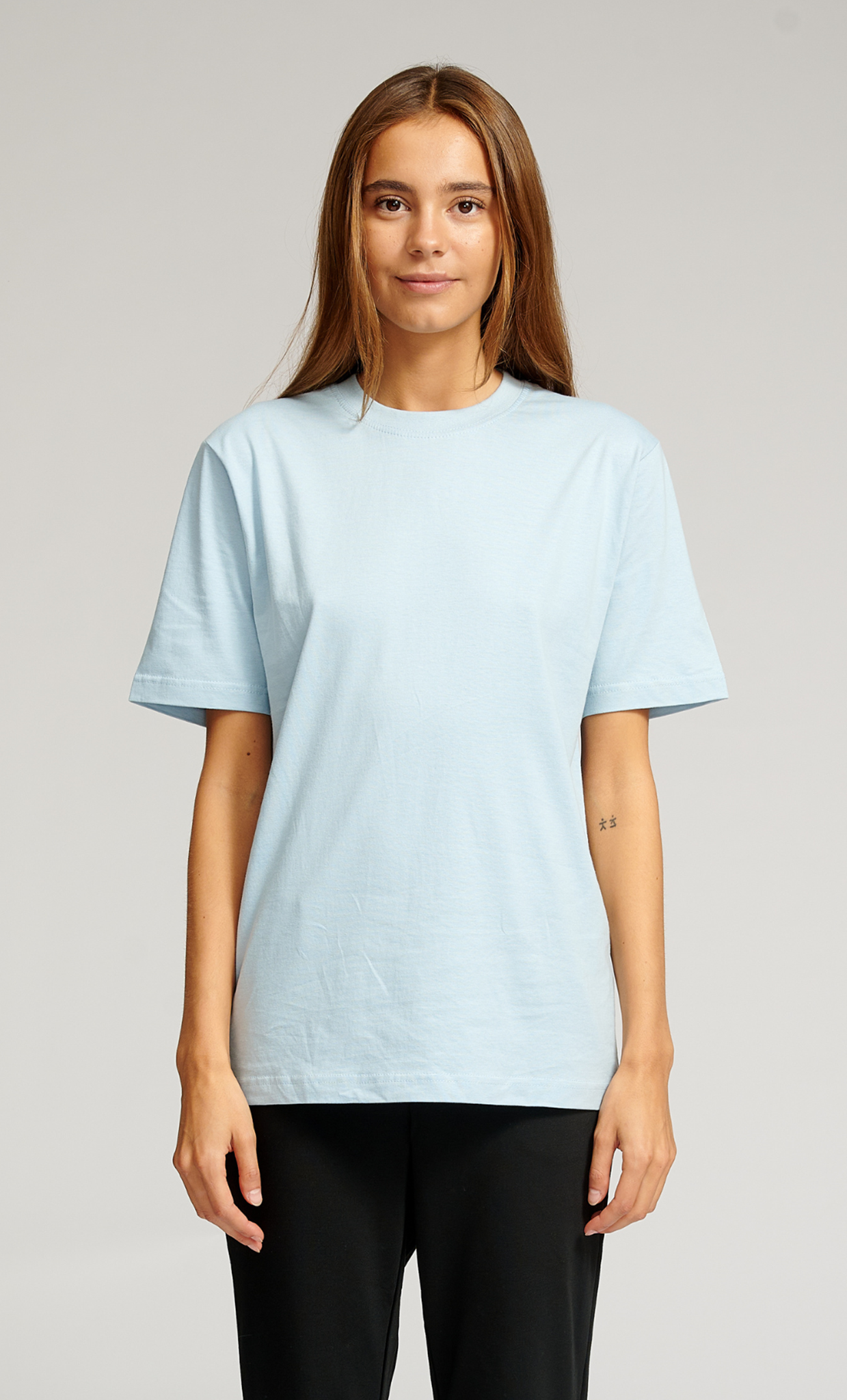 Oversized t-shirt - Light Blue (Women) - TeeShoppen - Blue