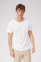 Cargar imagen en el visor de la galería, Raw Neck T-shirt - White - TeeShoppen - White
