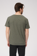 Load image into Gallery viewer, Raw Neck T-shirt - Mottled Green - TeeShoppen - Green 2
