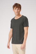 Charger l&#39;image dans la galerie, Raw Neck T-shirt - Dark Gray - TeeShoppen - Grey 3
