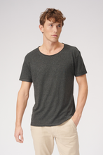 Charger l&#39;image dans la galerie, Raw Neck T-shirt - Dark Gray - TeeShoppen - Grey
