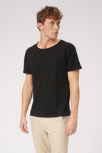 Cargar imagen en el visor de la galería, Raw Neck T-shirt - Black - TeeShoppen - Black 3
