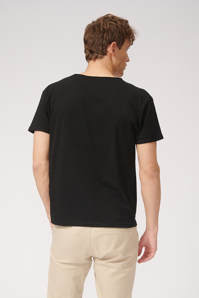 Raw Neck T-shirt - Black - TeeShoppen - Black 2