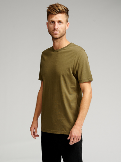 Organic Basic T-shirt - Army - TeeShoppen - Green 3