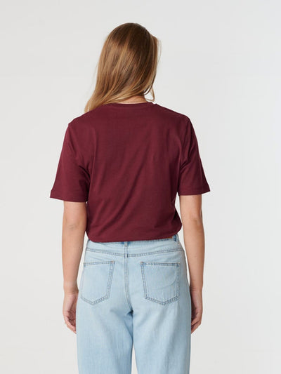 Boyfriend Tee - Burgundy Red - TeeShoppen - Red 3