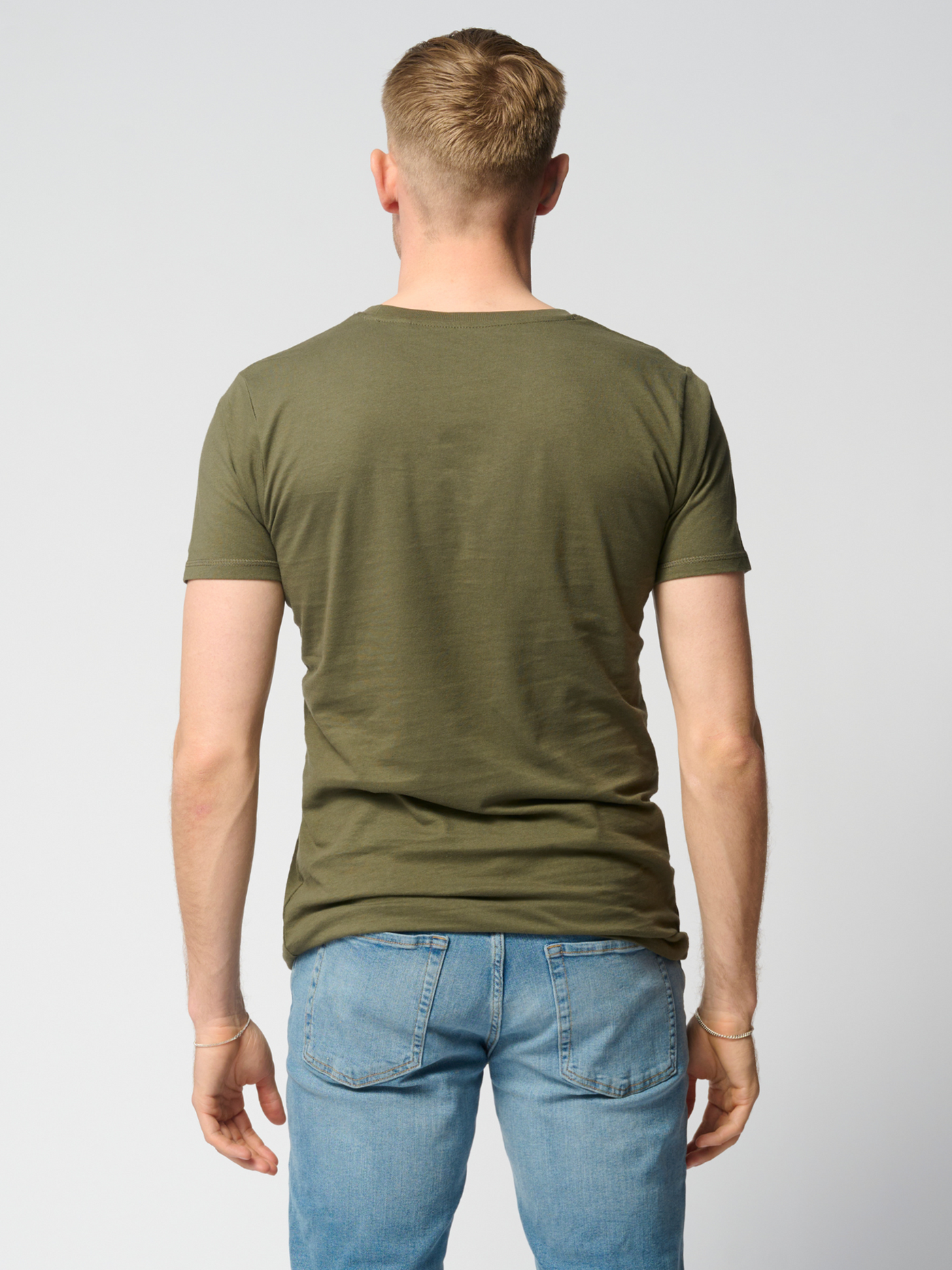 Muscle T-shirt - Army Green - TeeShoppen - White 2