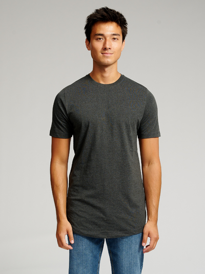 Long T-shirt - Dark Grey Melange - TeeShoppen - Grey