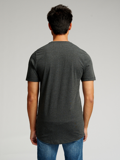 Long T-shirt - Dark Grey Melange - TeeShoppen - Grey 4