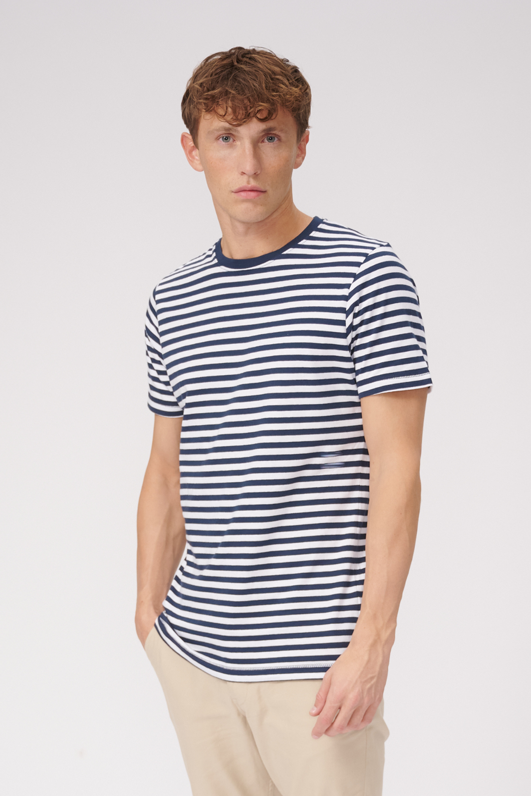 Nørregade Stripe - Navy White - TeeShoppen - Blue