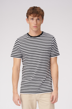 Cargar imagen en el visor de la galería, Nørregade Stripe - Black-White - TeeShoppen - Black
