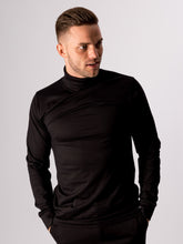 Cargar imagen en el visor de la galería, Roll collar sweater - Black - TeeShoppen - Red 4
