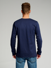 Charger l&#39;image dans la galerie, Basic Long-sleeved T-shirt - Navy - TeeShoppen - Blue 4
