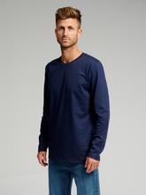 Charger l&#39;image dans la galerie, Basic Long-sleeved T-shirt - Navy - TeeShoppen - Blue 3
